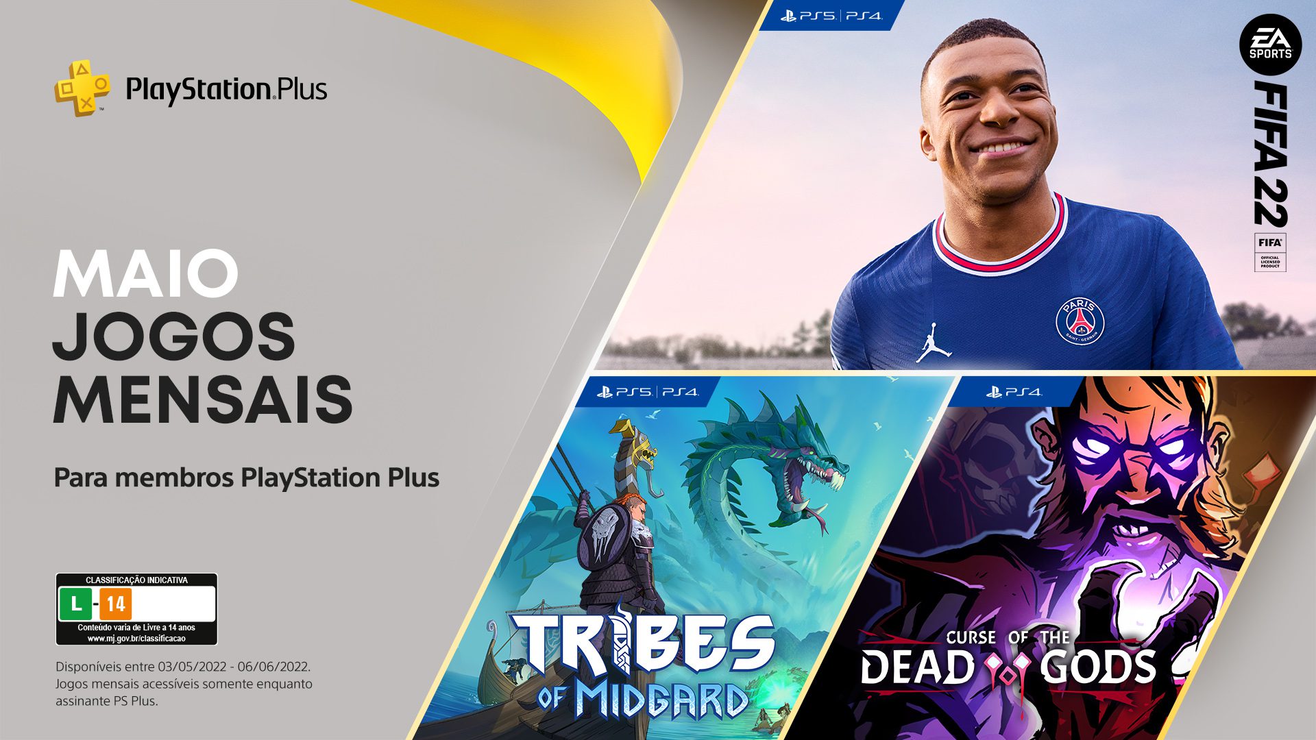 Playstation Plus / PS Plus maio de 2022