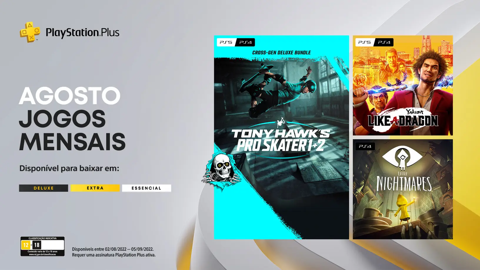 Playstation Plus essencial de agosto de 2022