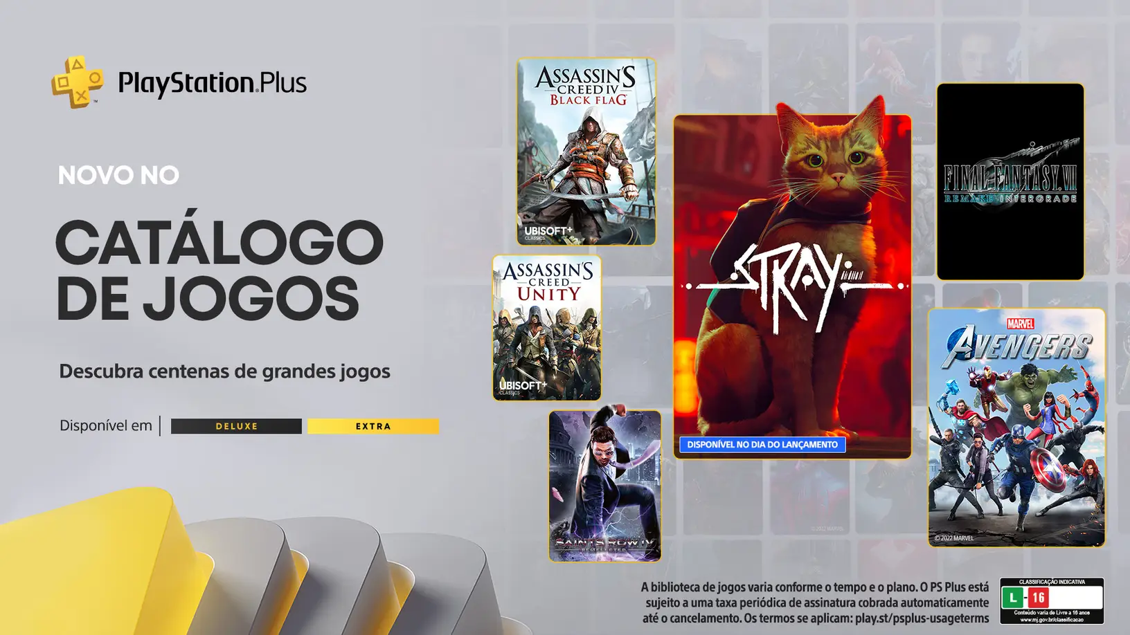 Playstation Plus extra e Deluxe julho de 2022