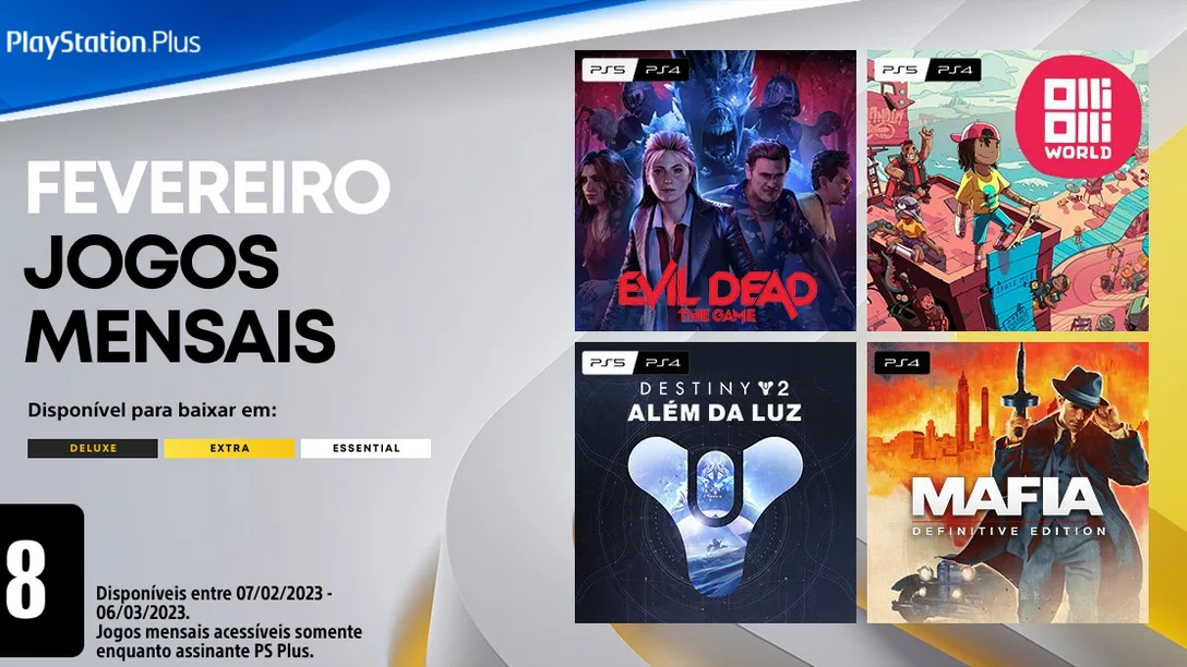 Playstation Plus essencial de fevereiro